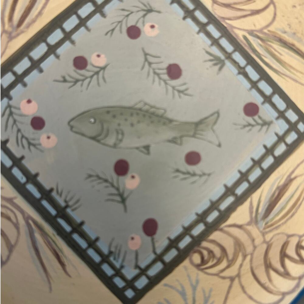 Rustic Lodge bear and fish plates camp cabin nature decor - Picture 5 of 16